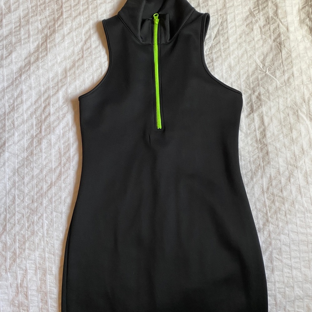 Zip Up Collared Mini Dress